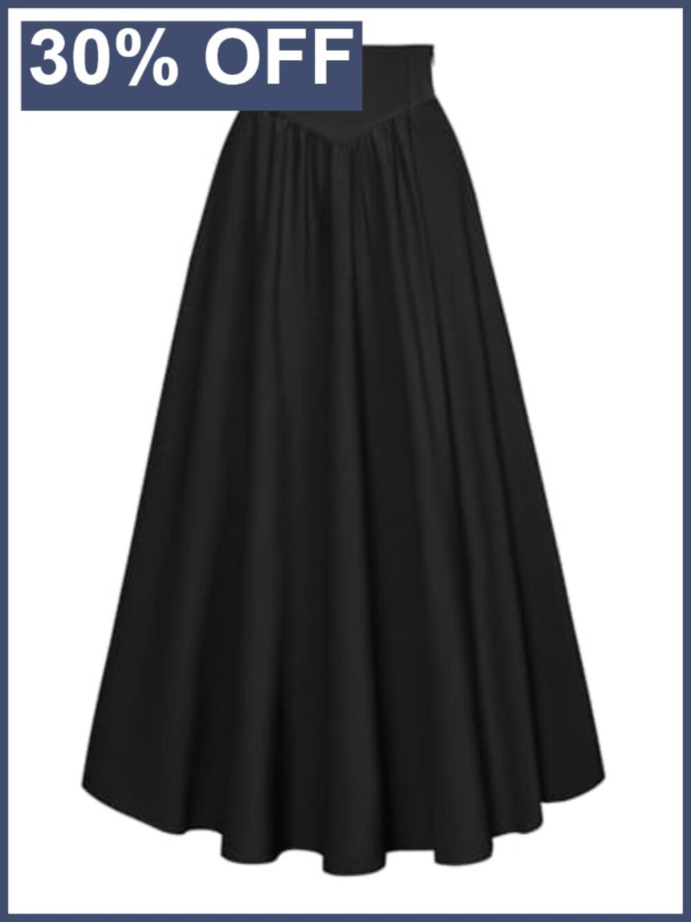 Renaissance Victorian Maxi Skirt Flowy A-Line Long Elastic Waist Lined